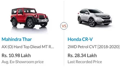 Mahindra Thar vs Honda CR-V